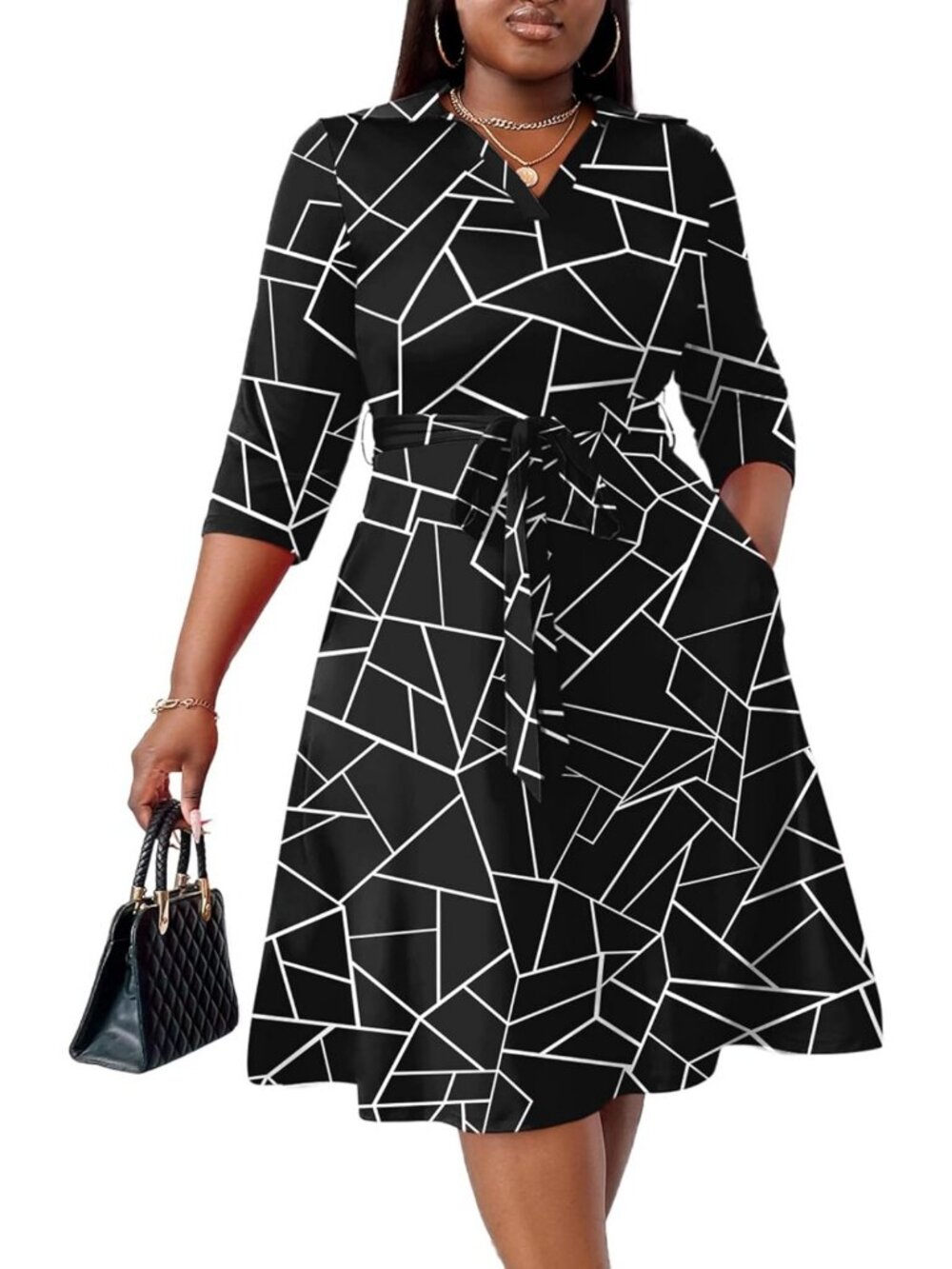 Plus Size Fit and Flare Midi Dress for Women - Casual Summer Style, Perfect for